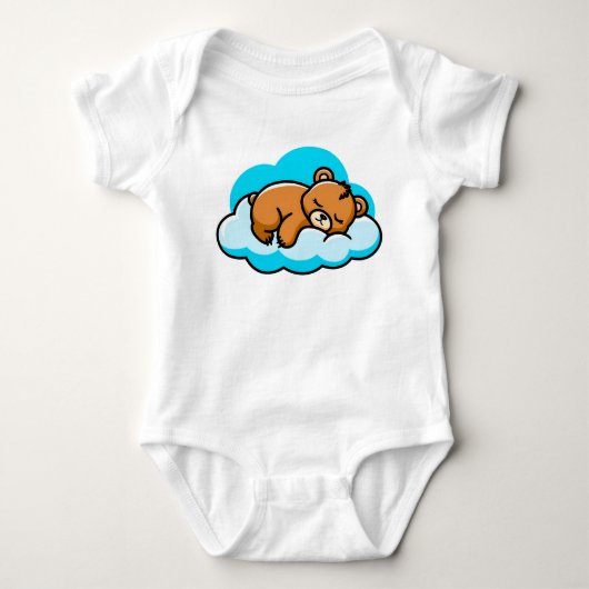 ☁️🐻 Zachte Slaapbeer Wolk Baby Cadeau ✨ Romper (Voorkant)