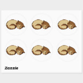 Zachte slapende kat pixel kat sticker (Vel)