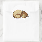 Zachte slapende kat pixel kat sticker (Tas)