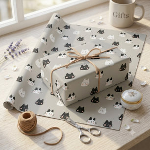 Zachte slapende katten naadloos patroon cadeaupapier