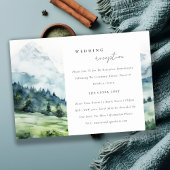 Zachte sneeuw berg landschap bruiloft receptie informatiekaartje