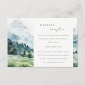 Zachte sneeuw berg landschap bruiloft receptie informatiekaartje (Voorkant)