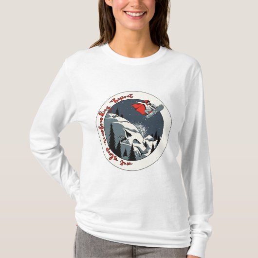 Zachte sneeuwgrens; Eat Sleep Snowboarden Herhalen T-shirt (Voorkant)