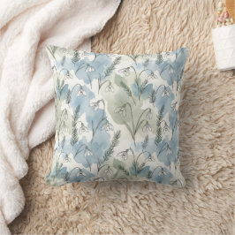 Zachte Sneeuwklokje Cottagecore Pastel Bloemendesi Kussen