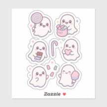 Zachte Snoep Geesten Kawaii Sticker Pakket