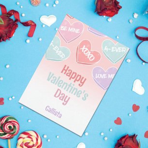 Zachte Snoep Hartjes Valentijnsdag Feestdagenkaart