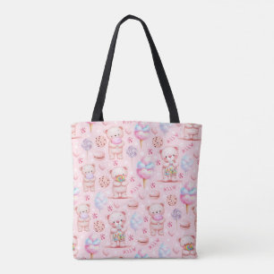 Zachte Snoepbeer en Snoepjes Naadloos Patroon Tote Bag
