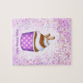 Zachte Soft Serve Ijs Personaliseer Verjaardag Legpuzzel (Horizontaal)