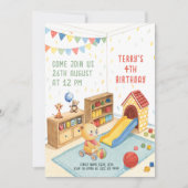 Zachte speelkamer verjaardag kaart (Voorkant)