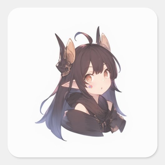 Zachte speelse kunst vierkante sticker (Voorkant)