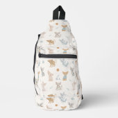 Zachte Sphynx Kat Patroon Aangepaste Monogram Scho Sling Bag (Voorkant)