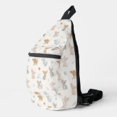 Zachte Sphynx Kat Patroon Aangepaste Monogram Scho Sling Bag (Rechterhoek)