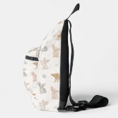 Zachte Sphynx Kat Patroon Aangepaste Monogram Scho Sling Bag (Rechts)