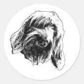 Zachte Spinone Markering Ronde Sticker (Voorkant)