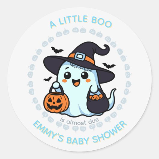 Zachte spookronde sticker halloween snoep of grap (Voorkant)