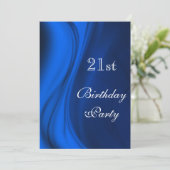 Zachte stalen van blauw 21e verjaardag kaart (Staand voorkant)