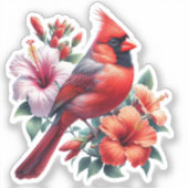 Zachte sticker van een kardinaalvogel (Voorkant)