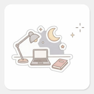 Zachte Sticker voor Laptop Esthetische Lamp & Ro