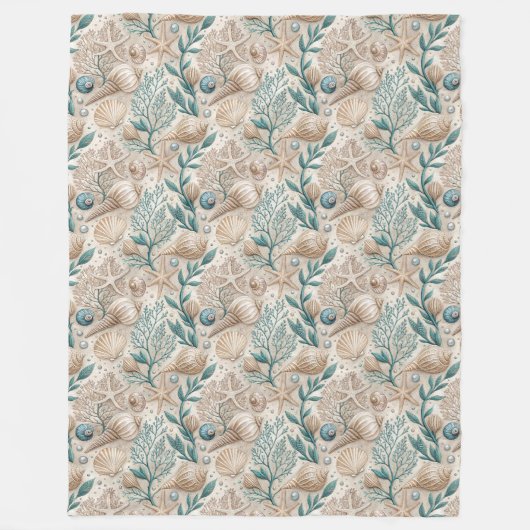 Zachte stijlvolle kustdeken Nautisch Home Accent Fleece Deken (Voorkant)