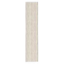 Zachte stijlvolle taupe streep cottage korte tafelloper