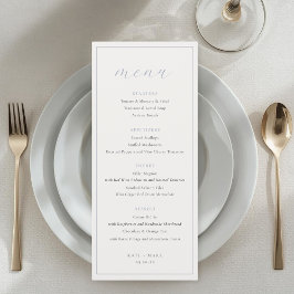 Zachte Stof Blauw Bruiloft Menu