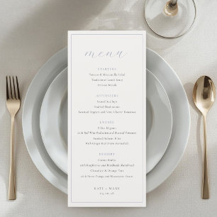 Zachte Stof Blauw Bruiloft Menu