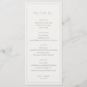 Zachte Stof Blauw Bruiloft Menu (Voorkant)