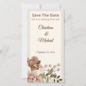 Zachte Stof Rose Bloemen Bruiloft Save The Date (Voorkant)