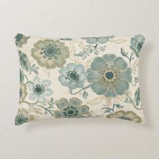 Zachte Stofachtige Blauwe Salie Groene Beige Boerd Accent Kussen