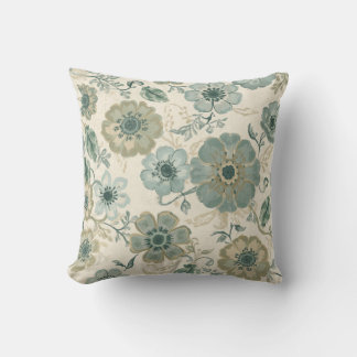 Zachte Stofachtige Blauwe Salie Groene Beige Boerd Kussen