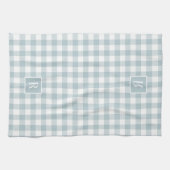 Zachte stoffige blauwe buffel check monogram theedoek (Horizontaal)
