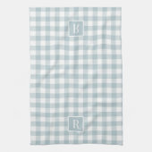 Zachte stoffige blauwe buffel check monogram theedoek (Verticaal)