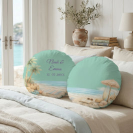 Zachte Strand Toon Aangepaste Beech Zachte Elegant Rond Kussen