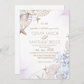 Zachte strandbruiloft aan de oceaan kaart (Voorkant / Achterkant)