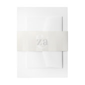 Zachte Streep Monogram Grijs Bruiloft Uitnodigingen Wikkel (Voorkant Voorbeeld)