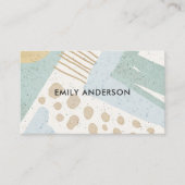 ZACHTE SUBTIELE AQUA MODERNE ABSTRACTE GEOMETRISCH VISITEKAARTJE (Voorkant)