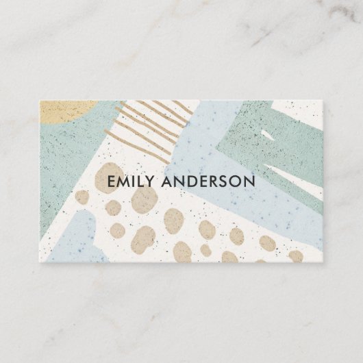 ZACHTE SUBTIELE AQUA MODERNE ABSTRACTE GEOMETRISCH VISITEKAARTJE (Voorkant)