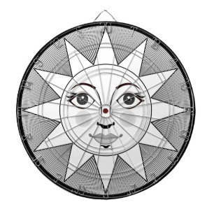 Zachte Sun Face Black en white Astronomy Symbol Dartbord