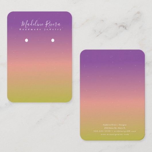 Zachte Sun-gradiënthandleiding voor het oormerken  Contactkaartje (Voorkant / Achterkant)