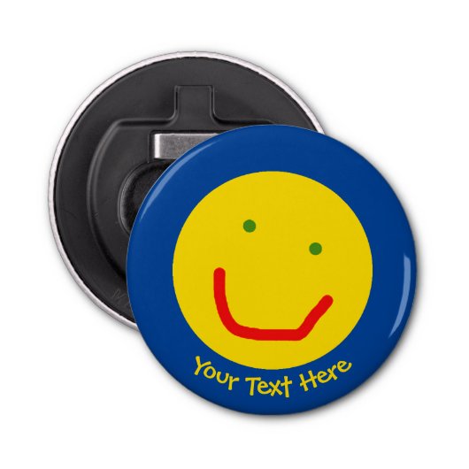 Zachte Sun Happy Face Button Flesopener (Voorkant)