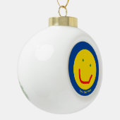 Zachte Sun Happy Face Keramische Bal Ornament (Links)