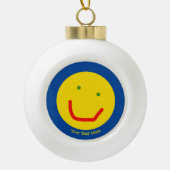 Zachte Sun Happy Face Keramische Bal Ornament (Voorkant)