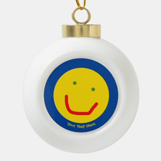 Zachte Sun Happy Face Keramische Bal Ornament (Voorkant)