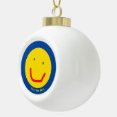 Zachte Sun Happy Face Keramische Bal Ornament (Rechts)