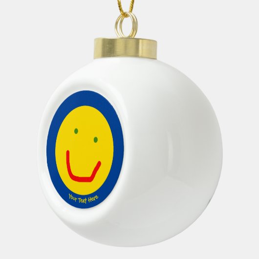 Zachte Sun Happy Face Keramische Bal Ornament (Rechts)