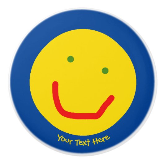 Zachte Sun Happy Face Keramische Knop (Voorkant)