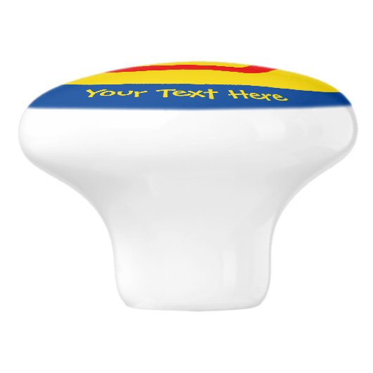 Zachte Sun Happy Face Keramische Knop (Zijkant)