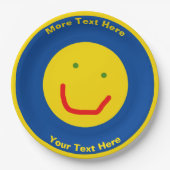 Zachte Sun Happy Face Papieren Bordje (Voorkant)