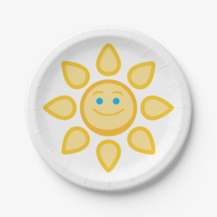 Zachte Sun Happy Face Papieren Bordje