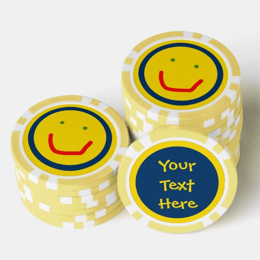 Zachte Sun Happy Face Poker Chips (Opstapeling)